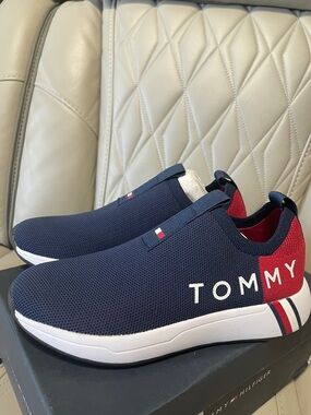 Tommy Hilfiger ALIAH  Navy, Red & White Slip-On Knit Sneakers
